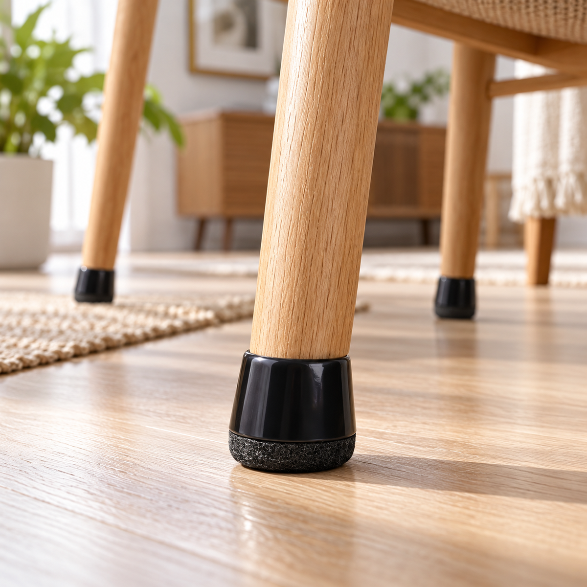 Black Chair Leg Floor Protector