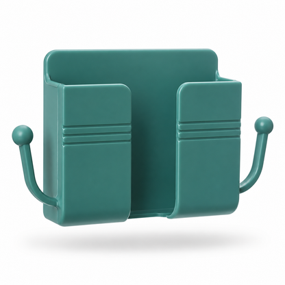 Green Wall-Mounted Phone and Remote Control Organizer