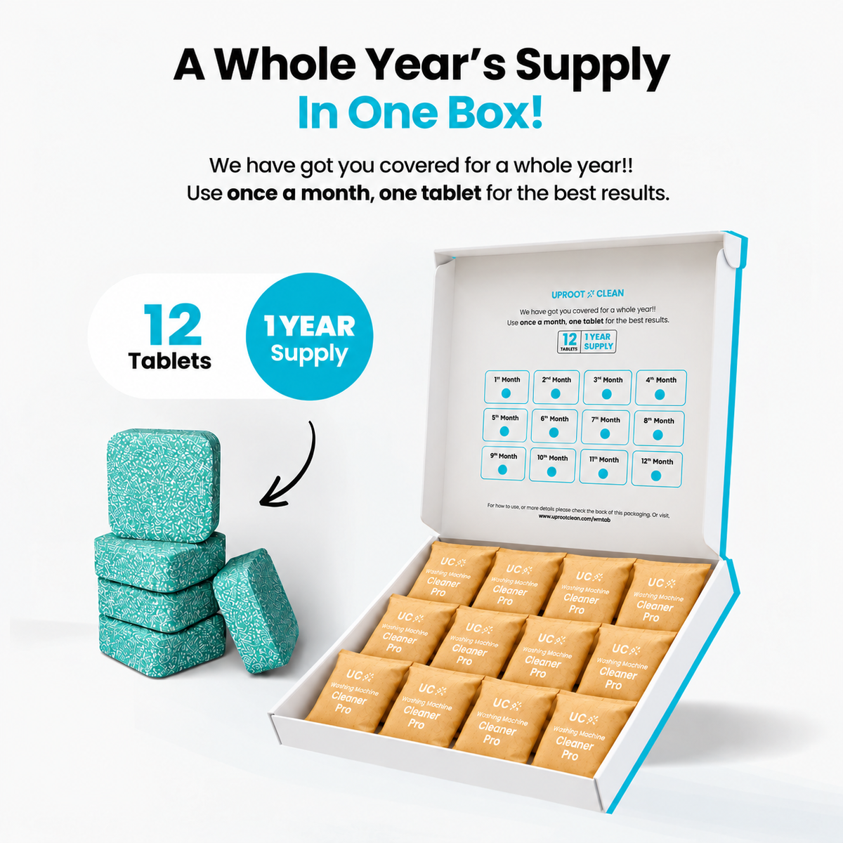 12 washing machine cleaner tablets