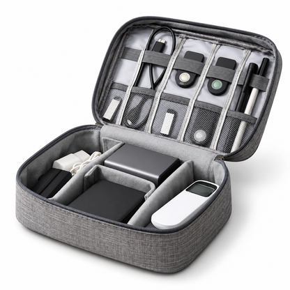 Black Portable Cable Organizer Bag