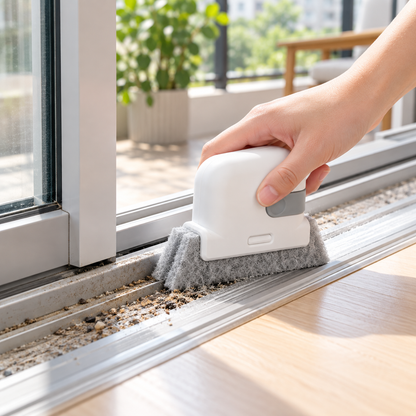 Gray Window Groove Cleaning Brush
