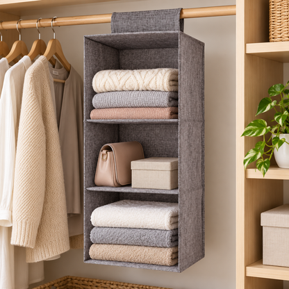 Gray Three-Layer Washable Hanging Storage Organizer