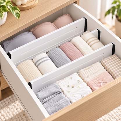 White Adjustable Drawer Divider